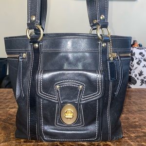 Coach black Vachetta leather Legacy Gigi handbag tote F12888. Like new!